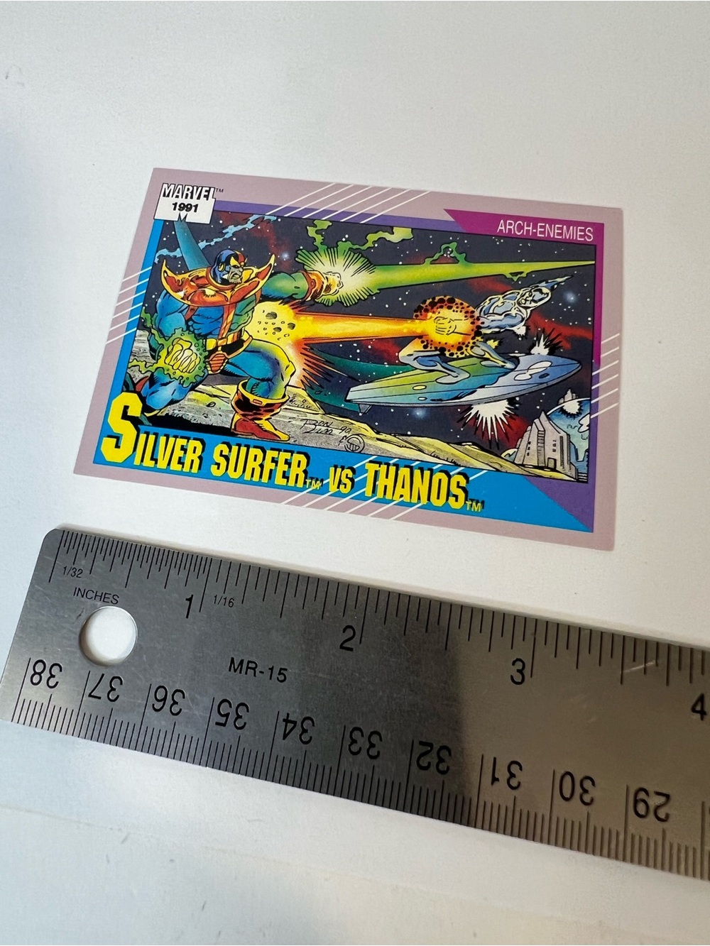 SILVER SURFER vs. THANOS 1991 Impel Marvel Universe Arch-Enemies #113